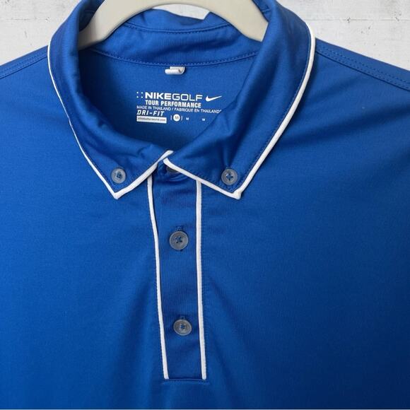 Nike Golf Tour Performance Men’s Dri-Fit Size M Blue Preppy Sporty - Picture 6 of 9